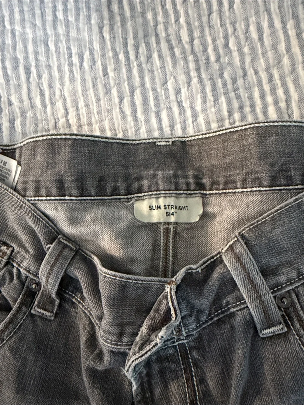 514 Levi's Gray Straight Jeans - Faded Wash